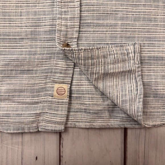 Marine Layer Mens Medium Short Sleeve Button Up Shirt Striped Pocket - Picture 4 of 9